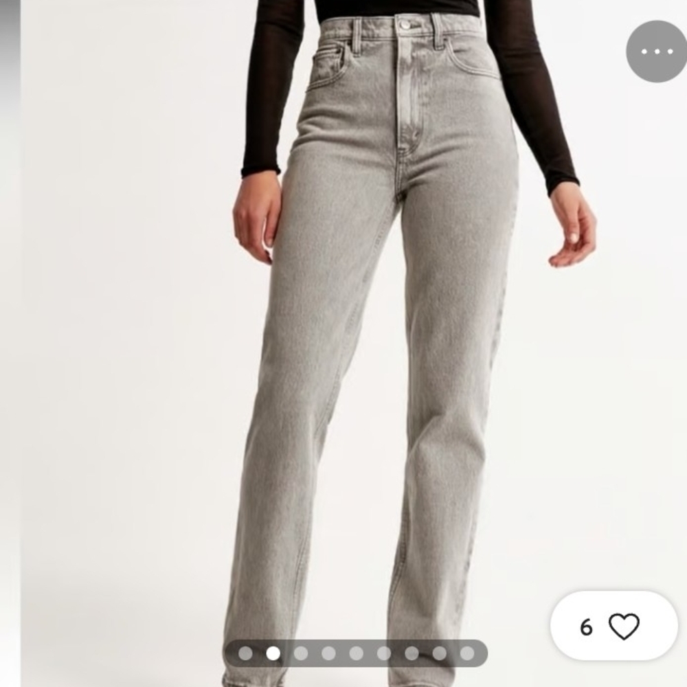 Abercrombie & Fitch 90's Straight Ultra High Rise Gray Jeans